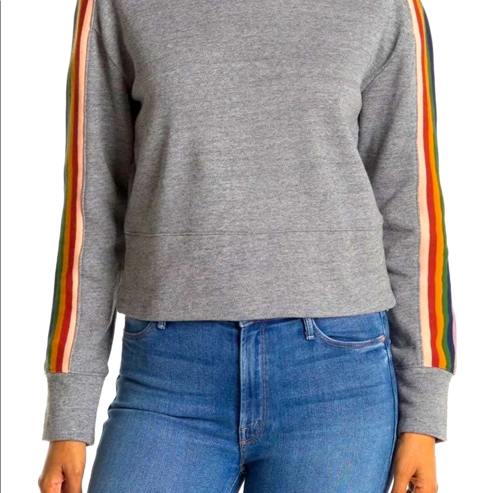 Madewell Rainbow stripe crop sweater size 2X
